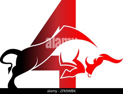 Mix Buchstaben Logo Symbol mit Stier Design Symbol Vorlage Vektor Stock Vektor