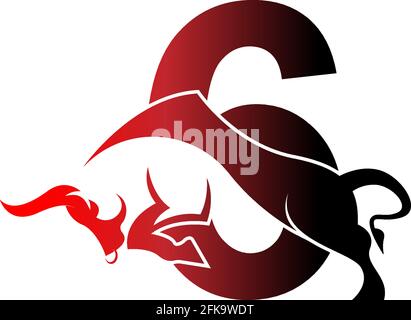 Mix Buchstaben Logo Symbol mit Stier Design Symbol Vorlage Vektor Stock Vektor
