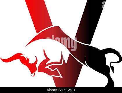 Mix Buchstaben Logo Symbol mit Stier Design Symbol Vorlage Vektor Stock Vektor