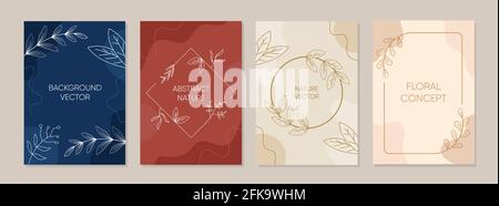 Satz von abstrakten kreativen künstlerischen Vorlagen. Universelle Cover Designs für Geschäftsbericht, Broschüren, Flyer, Präsentationen, Broschüren, Magazine. Stock Vektor