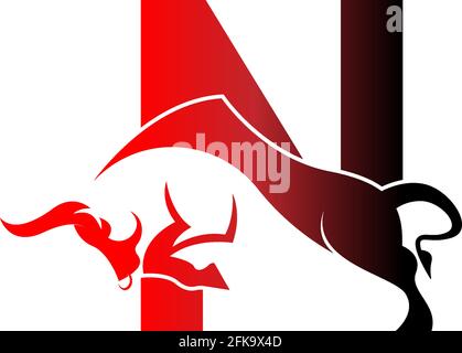 Mix Buchstaben Logo Symbol mit Stier Design Symbol Vorlage Vektor Stock Vektor