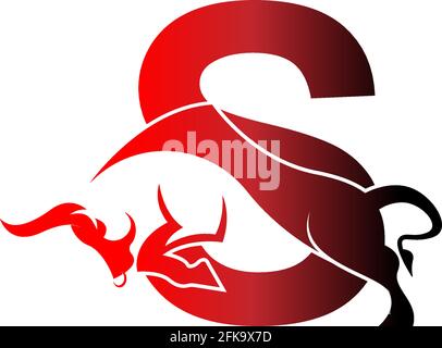 Mix Buchstaben Logo Symbol mit Stier Design Symbol Vorlage Vektor Stock Vektor