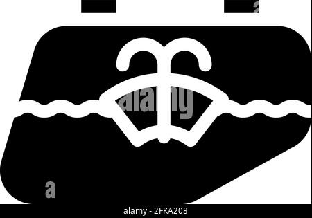 Glas waschen Auto Glyphe Symbol Vektor-Illustration Stock Vektor