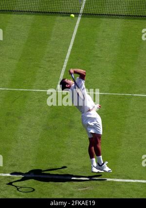 Wimbledon Tennis Championships June 2001Pete Sampras gegen Francisco Clavet im Bild Am ersten Tag Stockfoto