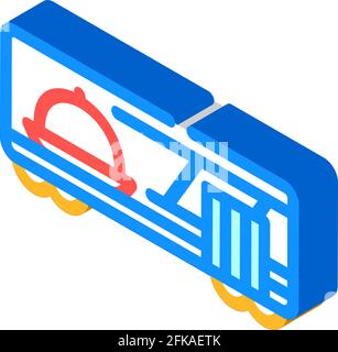 Wagon Restaurant isometrische Symbolvektordarstellung Stock Vektor