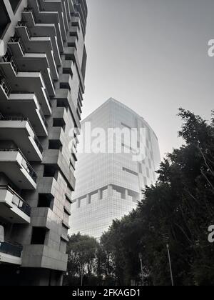 Ein Blick am frühen Morgen auf Gebäude in Gurugram oder Gurgaon In der Nähe von Neu-Delhi in Indien Stockfoto