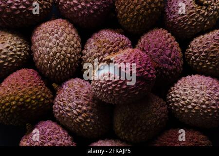 Reife Litschis im Vollformat Stockfoto