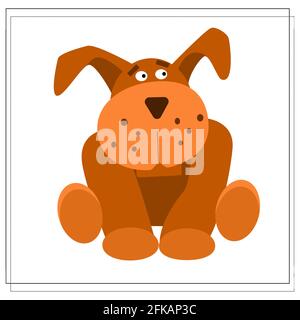 Cartoon-Bild eines Hundes. Der braune Hund sitzt. vektor Stock Vektor