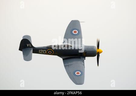 Hawker Sea Fury T.20 Kampfflugzeug aus dem Zweiten Weltkrieg VX281 Registrierte G-RNHF Stockfoto