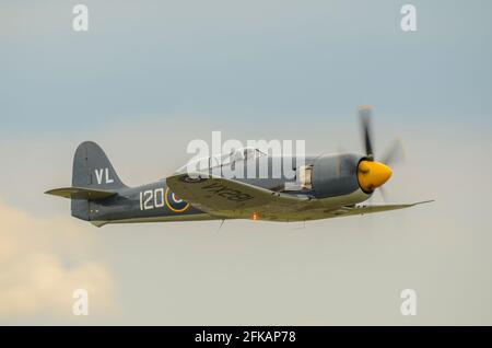 Hawker Sea Fury T.20 Kampfflugzeug aus dem Zweiten Weltkrieg VX281 Registrierte G-RNHF Stockfoto