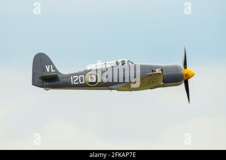 Hawker Sea Fury T.20 Kampfflugzeug aus dem Zweiten Weltkrieg VX281 Registrierte G-RNHF Stockfoto