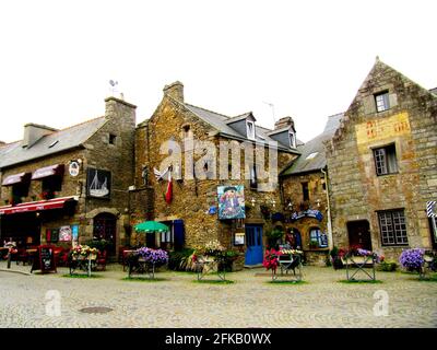 Restaurant im Le Conquet, Finistère, Bretagne, Frankreich Stockfoto