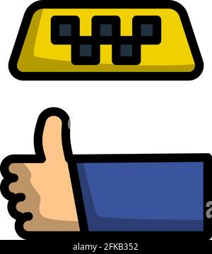 Symbol „Taxi“. Editierbare Fett Formatigte Kontur Mit Farbfüllungsdesign. Vektorgrafik. Stock Vektor