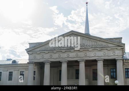 Grodno, Weißrussland - 2. September 2017: Neues Schloss in der Fassade von Grodno Stockfoto