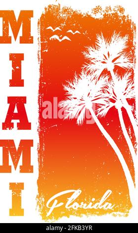 miami florida Surfing Typografie, T-Shirt-Grafiken, Vektoren-T-Shirt-Design Stock Vektor