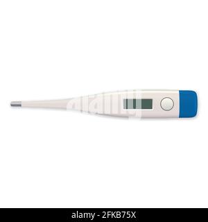 3d realistisches elektronisches medizinisches oder klinisches Thermometer zur Körpermessung Temperatur Stock Vektor