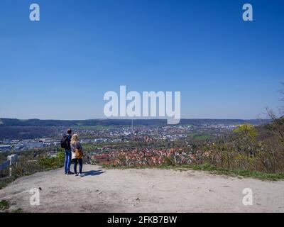 Blick über die Stadt Jena in Thüringen Stockfoto