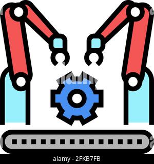 Abbildung des Farbsymbols für Werkshalle Stock Vektor