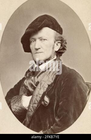 Richard Wagner (1813-1883) Deutscher Komponist Foto von Ad. Braun & Cie Kabinettkartenformat Paris, Fondation Napoléon Stockfoto