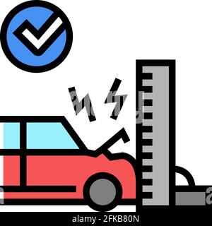 Crash-Test Auto Farbe Symbol Vektor-Illustration Stock Vektor