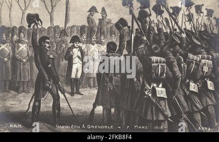 Napoleon I. kehrt von der Insel Elba zurück. In Grenoble. März 1815. Paris, Fondation Napoléon Stockfoto
