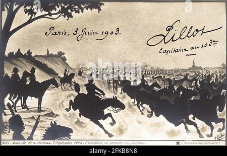 Napoleon I: Die Schlacht von Borodino die Artillerie nimmt ihre Positionen ein. 7. September 1812 Paris, Fondation Napoléon Stockfoto