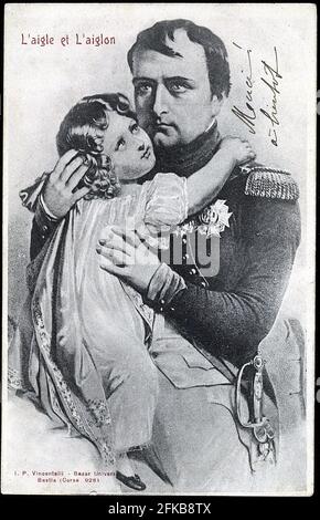 Porträt Napoleons I. und seines Sohnes François Charles Joseph Paris, Fondation Napoléon Stockfoto