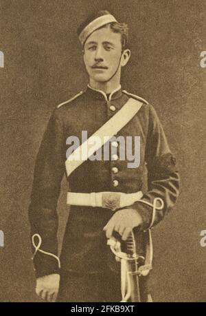 Der kaiserliche Prinz Louis Napoléon Eugène Jean Joseph Bonaparte (1856-1879) trägt die Uniform der Woolwich-Kadetten. In Anerkennung der Gastfreundlichkeit von Königin Victoria nahm er an der britischen Armee Teil. Stockfoto