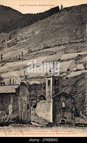 MERENS-LES-VALS. Französische Abteilung: 09 - Ariège Postkarte Ende des 19. Jahrhunderts - Anfang des 20. Jahrhunderts Stockfoto