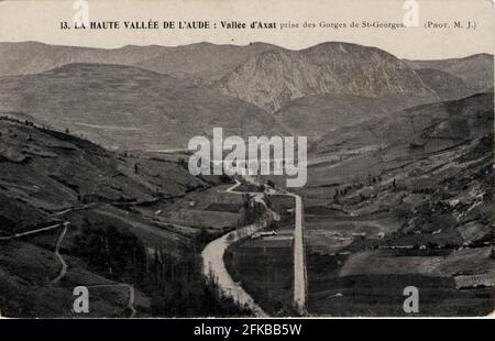 AXAT. Französische Abteilung: 11 - Aude Postkarte Ende des 19. Jahrhunderts - Anfang des 20. Jahrhunderts Stockfoto