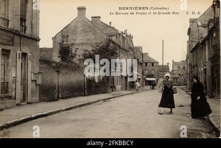 BERNIERES-SUR-MER. Französische Abteilung: 14 - Calvados Postkarte Ende des 19. Jahrhunderts - Anfang des 20. Jahrhunderts Stockfoto