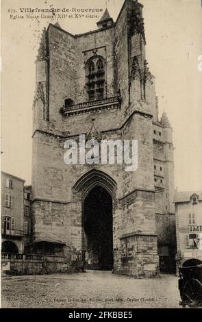 VILLEFRANCHE-DE-ROUERGUE. Französische Abteilung: 12 - Aveyron Postkarte Ende des 19. Jahrhunderts - Anfang des 20. Jahrhunderts Stockfoto