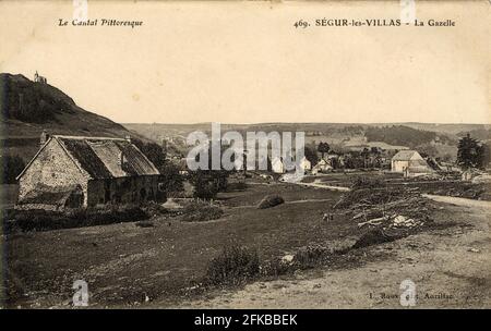 SEGUR-LES-VILLAS. Französische Abteilung: 15 - kantale Postkarte Ende des 19. Jahrhunderts - Anfang des 20. Jahrhunderts Stockfoto