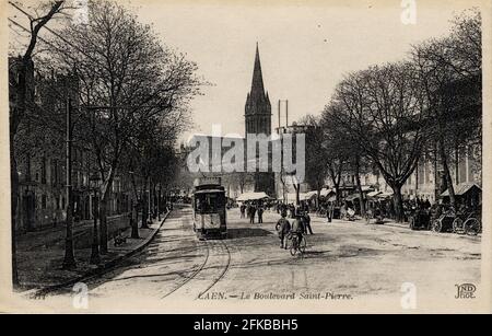 CAEN. Französische Abteilung: 14 - Calvados Postkarte Ende des 19. Jahrhunderts - Anfang des 20. Jahrhunderts Stockfoto