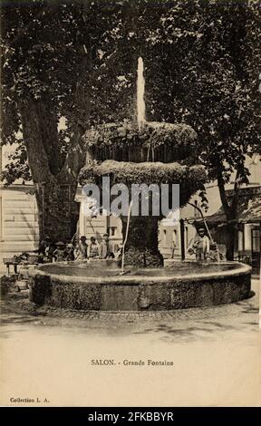 SALON-DE-PROVENCE. Französische Abteilung: 13 - Bouches-du-Rhône. Region: Provence-Alpes-Côte d'Azur. Postkarte Ende des 19. Jahrhunderts - Anfang des 20. Jahrhunderts Stockfoto