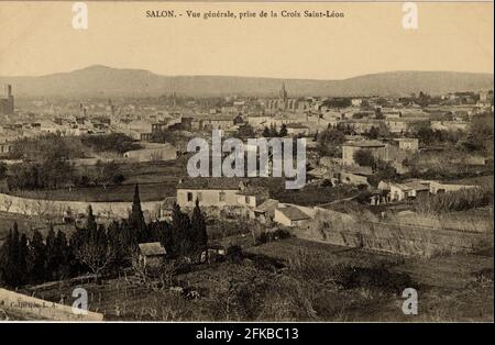 SALON-DE-PROVENCE. Französische Abteilung: 13 - Bouches-du-Rhône. Region: Provence-Alpes-Côte d'Azur. Postkarte Ende des 19. Jahrhunderts - Anfang des 20. Jahrhunderts Stockfoto