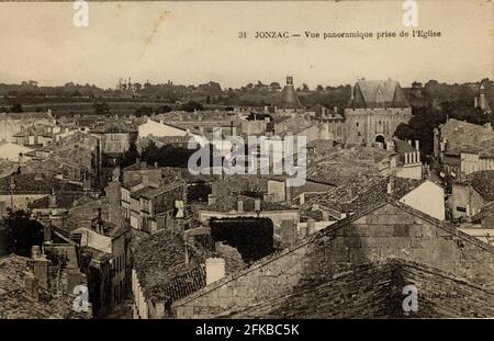 JONZAC. Französische Abteilung: 17 - Charente-Maritime. Region: Nouvelle-Aquitaine (ehemals Poitou-Charentes). Postkarte Ende des 19. Jahrhunderts - Anfang des 20. Jahrhunderts Stockfoto