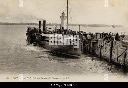 ROYAN. Französische Abteilung: 17 - Charente-Maritime. Region: Nouvelle-Aquitaine (ehemals Poitou-Charentes). Postkarte Ende des 19. Jahrhunderts - Anfang des 20. Jahrhunderts Stockfoto