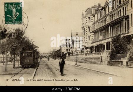 ROYAN. Französische Abteilung: 17 - Charente-Maritime. Region: Nouvelle-Aquitaine (ehemals Poitou-Charentes). Postkarte Ende des 19. Jahrhunderts - Anfang des 20. Jahrhunderts Stockfoto