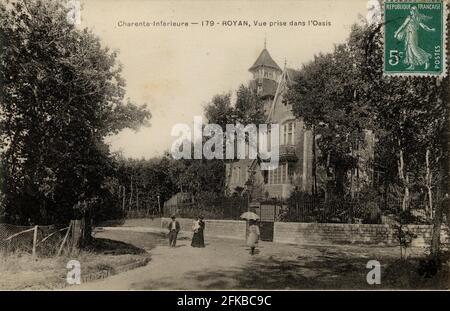 ROYAN. Französische Abteilung: 17 - Charente-Maritime. Region: Nouvelle-Aquitaine (ehemals Poitou-Charentes). Postkarte Ende des 19. Jahrhunderts - Anfang des 20. Jahrhunderts Stockfoto