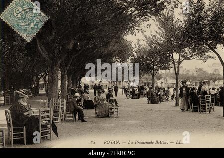 ROYAN. Französische Abteilung: 17 - Charente-Maritime. Region: Nouvelle-Aquitaine (ehemals Poitou-Charentes). Postkarte Ende des 19. Jahrhunderts - Anfang des 20. Jahrhunderts Stockfoto