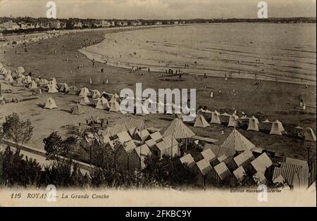 ROYAN. Französische Abteilung: 17 - Charente-Maritime. Region: Nouvelle-Aquitaine (ehemals Poitou-Charentes). Postkarte Ende des 19. Jahrhunderts - Anfang des 20. Jahrhunderts Stockfoto