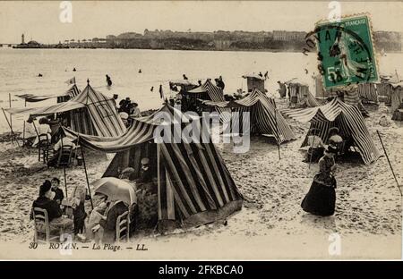 ROYAN. Französische Abteilung: 17 - Charente-Maritime. Region: Nouvelle-Aquitaine (ehemals Poitou-Charentes). Postkarte Ende des 19. Jahrhunderts - Anfang des 20. Jahrhunderts Stockfoto