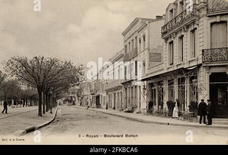 ROYAN. Französische Abteilung: 17 - Charente-Maritime. Region: Nouvelle-Aquitaine (ehemals Poitou-Charentes). Postkarte Ende des 19. Jahrhunderts - Anfang des 20. Jahrhunderts Stockfoto