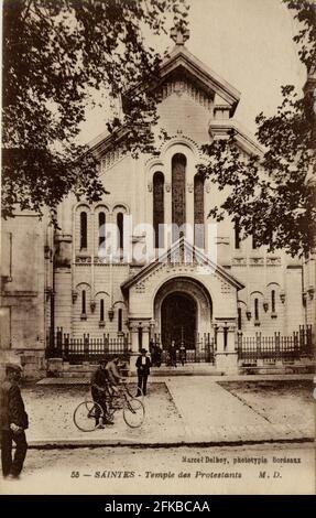 SAINTES. Französische Abteilung: 17 - Charente-Maritime. Region: Nouvelle-Aquitaine (ehemals Poitou-Charentes). Postkarte Ende des 19. Jahrhunderts - Anfang des 20. Jahrhunderts Stockfoto