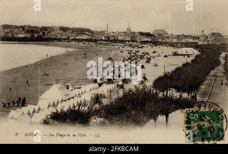 ROYAN. Französische Abteilung: 17 - Charente-Maritime. Region: Nouvelle-Aquitaine (ehemals Poitou-Charentes). Postkarte Ende des 19. Jahrhunderts - Anfang des 20. Jahrhunderts Stockfoto