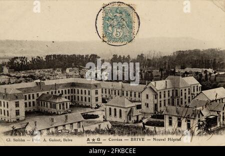 BRIVE-LA-GAILLARDE. Französische Abteilung: 19- Corrèze. Region: Nouvelle-Aquitaine (ehemals Limousin). Postkarte Ende des 19. Jahrhunderts - Anfang des 20. Jahrhunderts Stockfoto