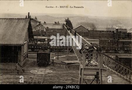 BRIVE-LA-GAILLARDE. Französische Abteilung: 19- Corrèze. Region: Nouvelle-Aquitaine (ehemals Limousin). Postkarte Ende des 19. Jahrhunderts - Anfang des 20. Jahrhunderts Stockfoto