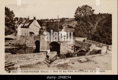 CHAMBON-SUR-VOUEIZE. Französisch Abteilung: 23 - Creuse. Region: Nouvelle-Aquitaine (ehemals Limousin). Postkarte Ende des 19. Jahrhunderts - Anfang des 20. Jahrhunderts Stockfoto