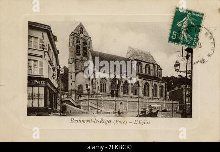 BEAUMONT-LE-ROGER. Französische Abteilung: 27- Eure. Region: Normandie (früher Oberen Normandie). Postkarte Ende des 19. Jahrhunderts - Anfang des 20. Jahrhunderts Stockfoto